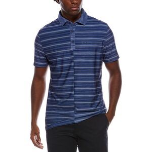 Ben Sherman Mens Stripe Colorblock Tech Polo Shirt, Navy